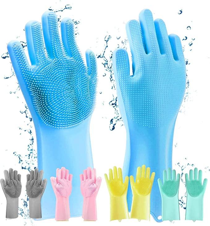 Gloves Magic Silicone Dish Washing Gloves for Kitchen (Pair of 1)